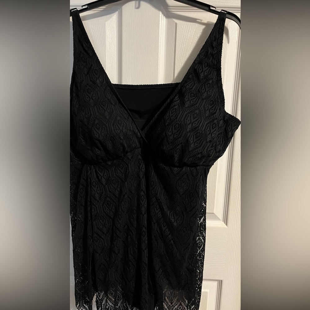 Ladies plus size one piece swim suit.